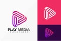 Triangle Play Media Gradient Logo Design. Creative Idea logos designs Vector illustration template Royalty Free Stock Photo