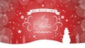 Merry Christmas card.Red Christmas and New Year Text on grey Xmas background with snow snowflake.Typography for Christmas and wint