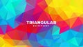 Triangle polygonal abstract geometric background. Colorful gradient design. Low poly shape banner. Vector illustration. Royalty Free Stock Photo