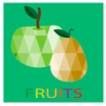 Triangle polygonal fruit illustrations