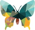 Triangle polygonal silhouette of butterfly