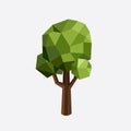 Triangle polygonal tree silhouette. Vector eco illustration. green wood in a triangular style.