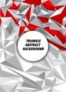 Triangle red and grey abstract background