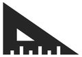 Triangle ruler black icon. Geometry math symbol