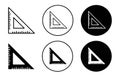 Triangle ruler icon Outline flat Icon Royalty Free Stock Photo