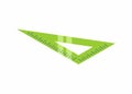 Triangle ruler. Simple flat illustration in isometric view Royalty Free Stock Photo