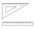 Triangle ruler and straightedge Royalty Free Stock Photo