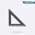 Triangle Ruler tool icon vector isolated. Modern simple flat triangle sign. Math, Business, internet