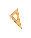 Triangle ruler vector illustration. centimeter device