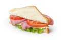 Triangle sandwich with ham, cheese and vegetables Royalty Free Stock Photo