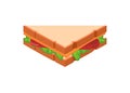 Triangle sandwich slice. Simple flat illustration.