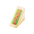 Triangle sandwich vector flat color icon