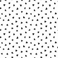 Triangle seamless pattern. Irregular small brush strokes texture. Repeat abstract scattering patern. Repeated random hand drawn ba