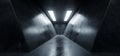 Triangle Shaped Grunge Concrete Sci Fi Futuristic Elegant Empty Dark Reflective Big Hall Scene Alien Ship Room Tunnel Corridor