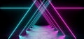 Triangle Shaped Sci Fi Futuristic Modern Vibrant Glowing Neon Pu