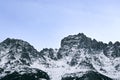 Triangle shaped snow cap mountain in the Polish Tatrah