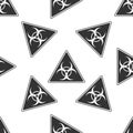 Triangle sign with a Biohazard sign icon seamless pattern Royalty Free Stock Photo