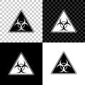 Triangle sign with Biohazard symbol icon isolated on black, white and transparent background. Vector Royalty Free Stock Photo