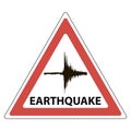 Triangle sign seismology meaning, the tremors of the earthquake Royalty Free Stock Photo