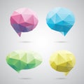 Triangle speech clouds - vector triangular illustration, speech bubble