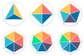 Triangle, square, pentagon, hexagon, heptagon, octagon for infographics. Royalty Free Stock Photo