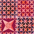 Triangle star symmetry frame seamless pattern Royalty Free Stock Photo