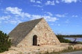 Triangle stone masonry Ses Salines formentera Royalty Free Stock Photo