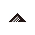 Triangle stripes mountain simple black logo vector Royalty Free Stock Photo