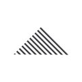 Triangle stripes thin line mountain logo vector