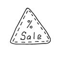 triangle tag with inscription sale Royalty Free Stock Photo