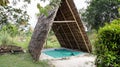 Triangle traditional thatch or nipa gazebo hut a place to relax with a rural atmosphere