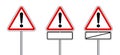 Triangle traffic sign for warning with free space. German Translation: Verkehrsschilder Set - Achtung Gefahrenstelle ohne Text.