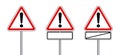 Triangle traffic sign for warning with free space. German Translation: Verkehrsschilder Set - Achtung Gefahrenstelle ohne Text