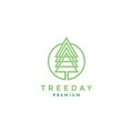 Triangle tree pine logo symbol icon vector graphic design illustration idea creative