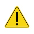Triangle warning sign. Exclamation sign. Warning roadsign icon. Danger-warning-attention sign. Yellow background