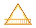 Triangle wooden roof flat icon Balcony on tree house
