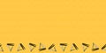 Triangle Yellow doodle border, triangles on yellow background, seamless vector repeat pattern