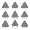 Triangles. 3D pyramidal shapes. Design elements set