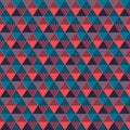 Triangles geometric seamless pattern in grey blue and pink, vector