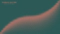 Triangles Half Tone Pattern Smooth Curved Border Vector Orange Green Abstraction