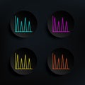 Triangles info dark badge color set icon. Simple thin line, outline vector of web icons for ui and ux, website or mobile Royalty Free Stock Photo