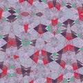 Triangles irregular pattern in white, grenadine, red and green