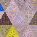 Triangles kaleidoscop pattern with embroidery effect in pastel color Royalty Free Stock Photo