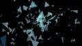 Triangles of light blue and gray abstract on a black color Royalty Free Stock Photo