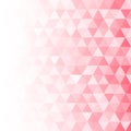 Vector Light Pink Gradient Background with Geometric Triangles Mosaic Effect Pattern Royalty Free Stock Photo