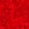 Shiny Geometric Triangles Pattern in Red Background with Mosaic Effect