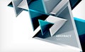 Triangles repetiton geometric abstract background, multicolored glossy triangular shapes, hi-tech poster cover design or