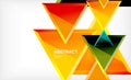 Triangles repetiton geometric abstract background, multicolored glossy triangular shapes, hi-tech poster cover design or