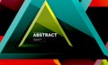 Triangles repetiton geometric abstract background, multicolored glossy triangular shapes, hi-tech poster cover design or