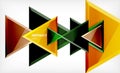 Triangles repetiton geometric abstract background, multicolored glossy triangular shapes, hi-tech poster cover design or